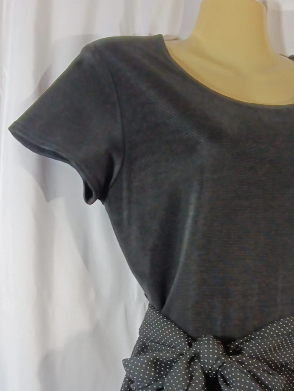 CDC Vintage Womens 8 Jumpsuit Black Polka Dot Wide Leg High Rise Waist Tie - Picture 4 of 14